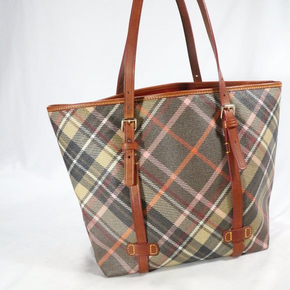 DOONEY & BOURKE Tartan Plaid Shopper Tote Purse VTG - Picture 5 of 16